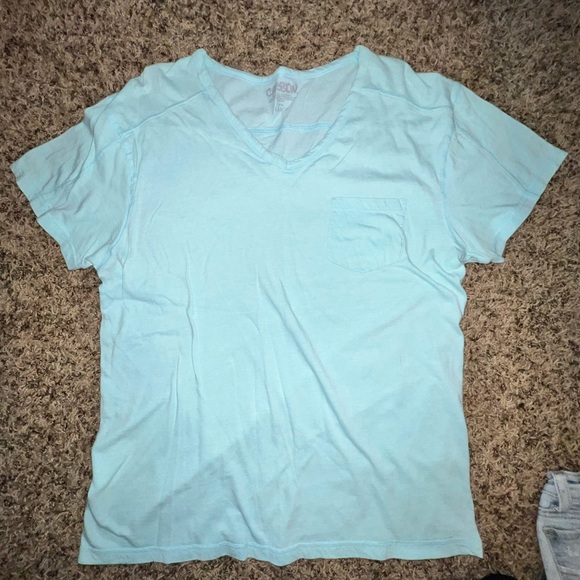 Carbon Aqua V-Neck Tee - Picture 1 of 3